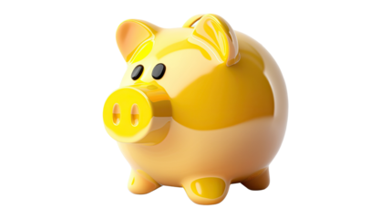 Golden Piggy Bank: a charming gold piggy bank, embodying the core essence of financial savings.