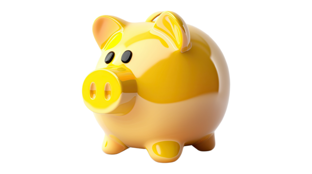 Golden Piggy Bank: a charming gold piggy bank, embodying the core essence of financial savings.