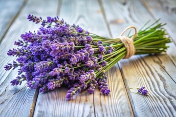 Fresh Lavender Flowers on Rustic White Wooden Table -  Beautiful Floral Still Life Photography