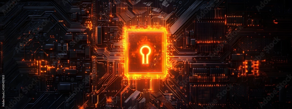 Aufkleber abstract background of virtual padlock symbolizes the importance of cybersecurity, the idea of ​​fut
