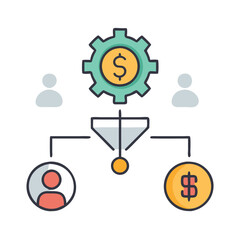 Fototapeta premium Visual Icons for Effective Sales Pipeline Management