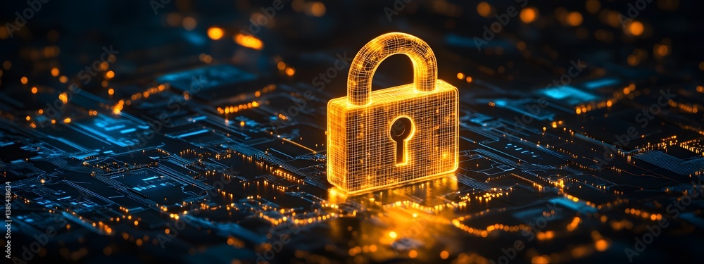 Aufkleber abstract background of virtual padlock symbolizes the importance of cybersecurity, the idea of ​​fut