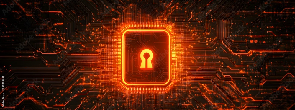 Aufkleber abstract background of virtual padlock symbolizes the importance of cybersecurity, the idea of ​​fut