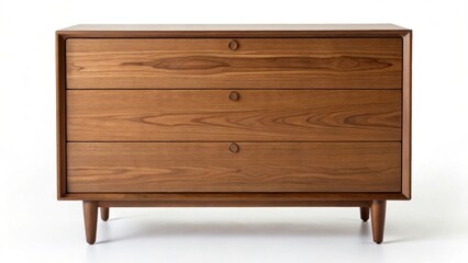 Modern wooden dresser with sleek design and four spacious drawers for storage.