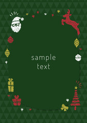 手描きのクリスマスモチーフのフレーム