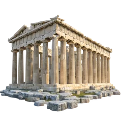 Acrylic prints A historical reconstruction of the Parthenon in full color, isolated on transparent background.