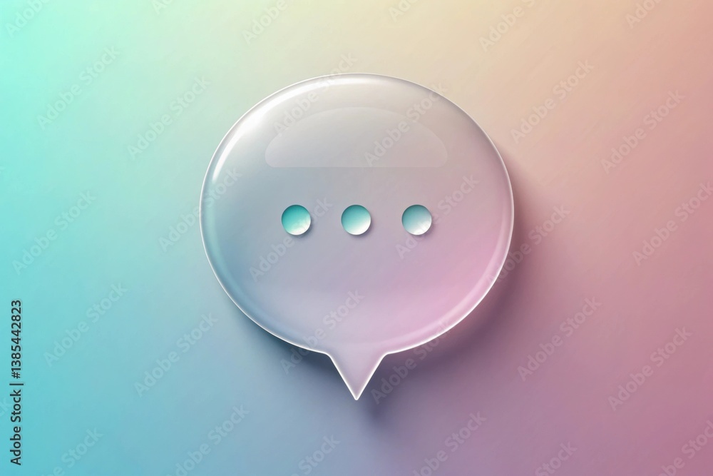 Poster chat bubble icon with a gradient background, symbolizing communication and messaging.