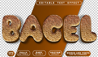 Bagel Bakery Oven Bread Fully Editable Vector Text File