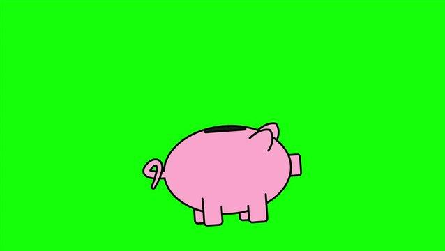 Motion Graphic of Saving Money in Green Screen Background. Perfect for Finance, Savings, Budget, Investment, and Banking Related Projects.