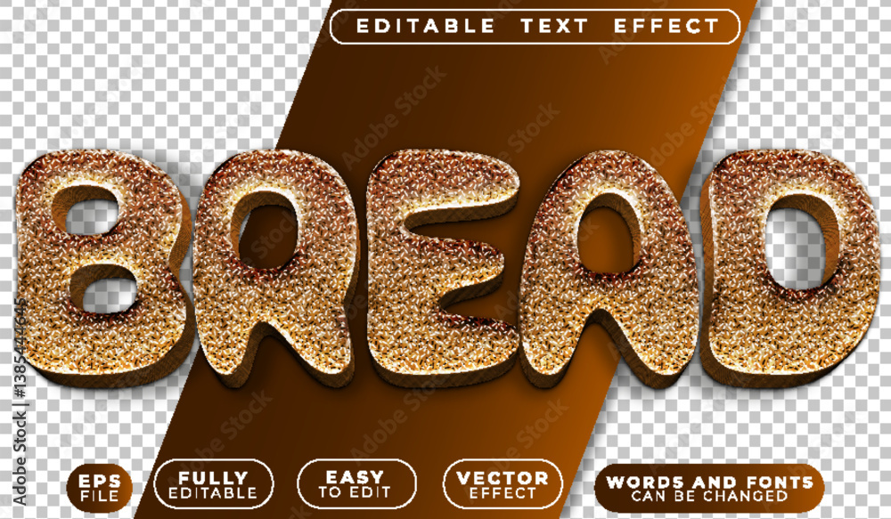 Poster bread bakery breakfast fully editable vector text file