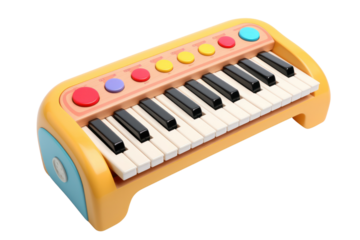 baby piano toy with a rounded design Isolated on white background