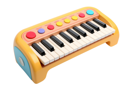 baby piano toy with a rounded design Isolated on white background