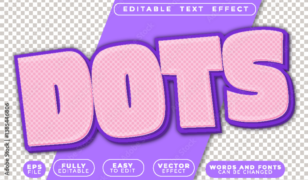 Poster dots cartoon fully editable vector text file