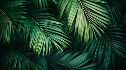 Tropical palm leaves background wallpaper green nature plant exotic jungle foliage botanical pattern design 100