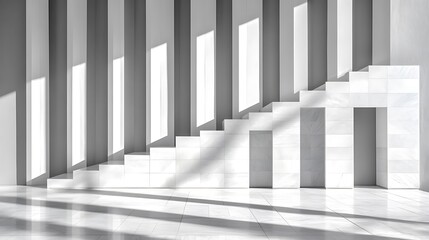 Modern Staircase in Light-Filled Hallway
