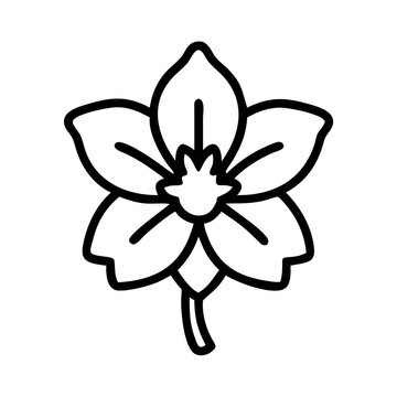 recommend clip art: azalea flower vector icon, simple black outline line icon of azalea flower, flower vector line art icon