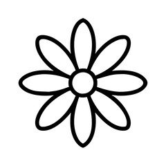black eyesusand flower vector icon, simple black outline line icon of black eyesusand flower, flower vector line art icon