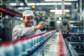 Young Smiling Male Technician Working in Modern Production Facility