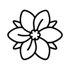 Obraz premium creeping phlox flower vector icon, simple black outline line icon of creeping phlox flower, flower vector line art icon