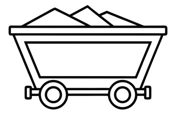 Mine coal wagon icon silhouette, Mine coal wagon icon, Simple illustration of mine coal wagon vector icon for web design isolated on white background.