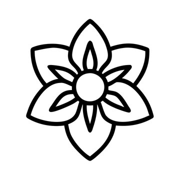 recommend clip art: daffodil flower vector icon, simple black outline line icon of daffodil flower, flower vector line art icon