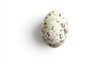 Quail egg, isolated white background, top view, food photography