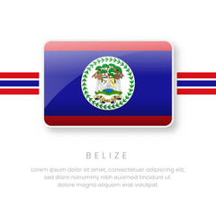 National Belize Flag.Vector Belize Button Flag. Realistic National Flag Design and Vector Template.