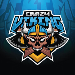Crazy Viking Mascot Logo for Esports