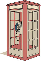 Obraz premium Modern Telephone Booth Vector Art Design 