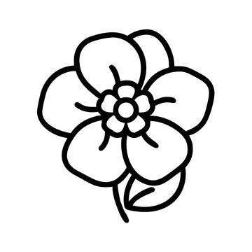 recommend clip art: pansy flower vector icon, simple black outline line icon of pansy flower, flower vector line art icon