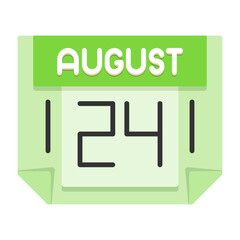 24 August Flat Style Icon