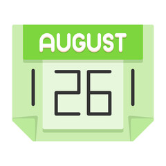 26 August Flat Style Icon