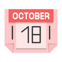 18 October Flat Style Icon