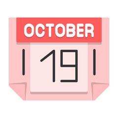 19 October Flat Style Icon