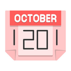 20 October Flat Style Icon