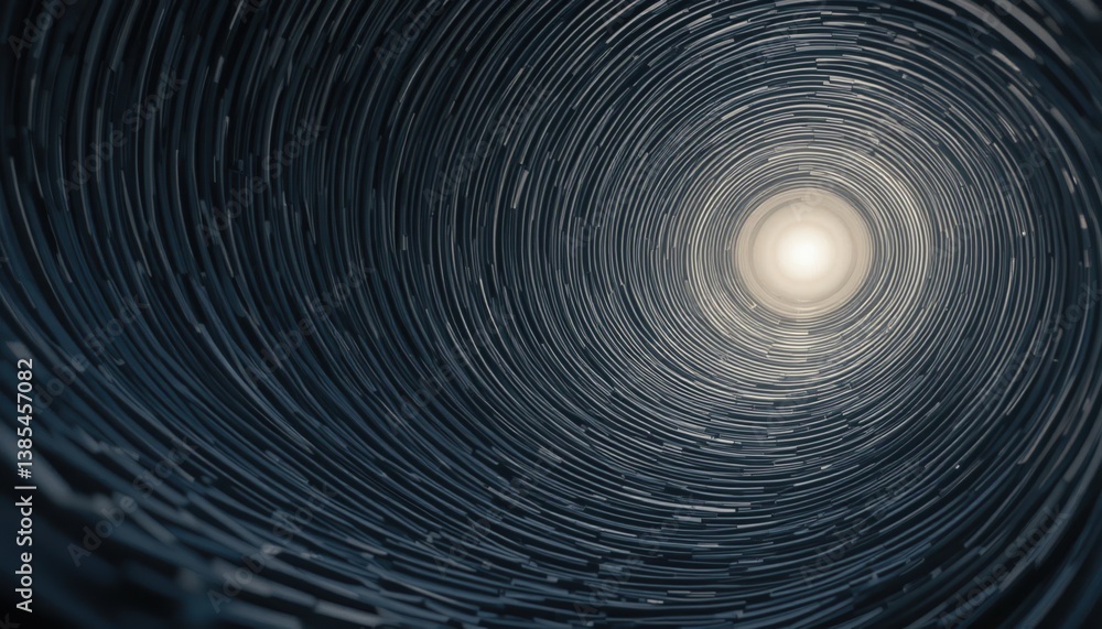 Poster exploring the depths of an infinite tunnel abstract perspective digital art dark environment hypnoti