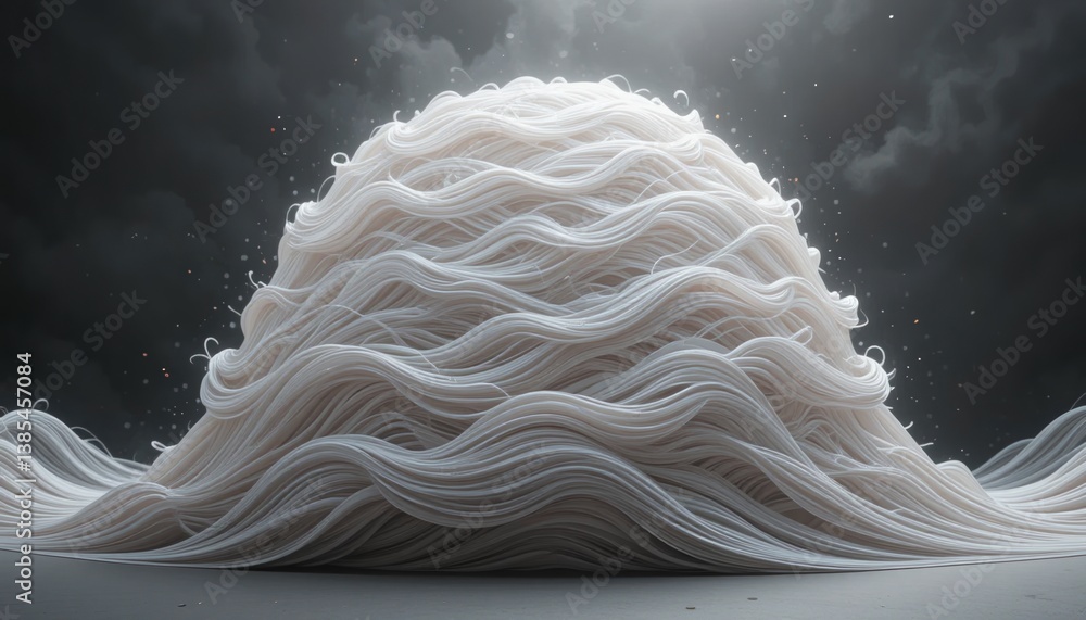 Aufkleber dynamic wave formation of pasta sculpture studio setup 3d art minimalist environment close-up view c