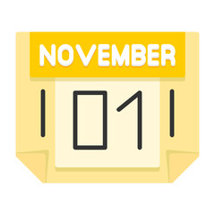 1 November Flat Style Icon