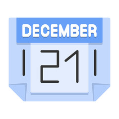 21 December Flat Style Icon