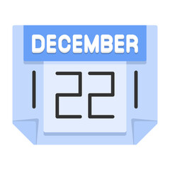22 December Flat Style Icon
