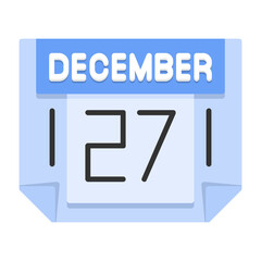 27 December Flat Style Icon