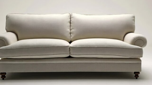 Elegant Cream Sofa: Classic Design, Plush Comfort