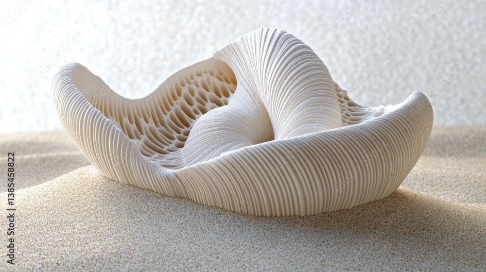 Poster intricate shell design with elegant patterns and textures on sandy background for natural inspiratio