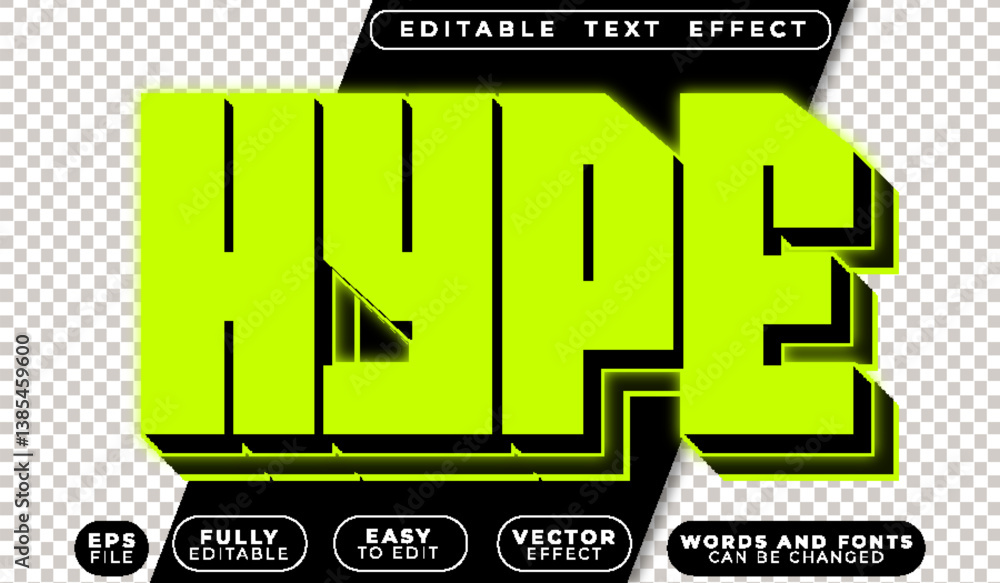 Poster hype fully editable vector text file