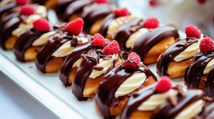 A tray of fresh-baked croissants with butter and jam. Featuring warmth and indulgence