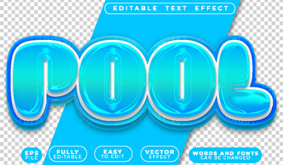 Pool Beach Swim Blue Fully Editable Vector Text File