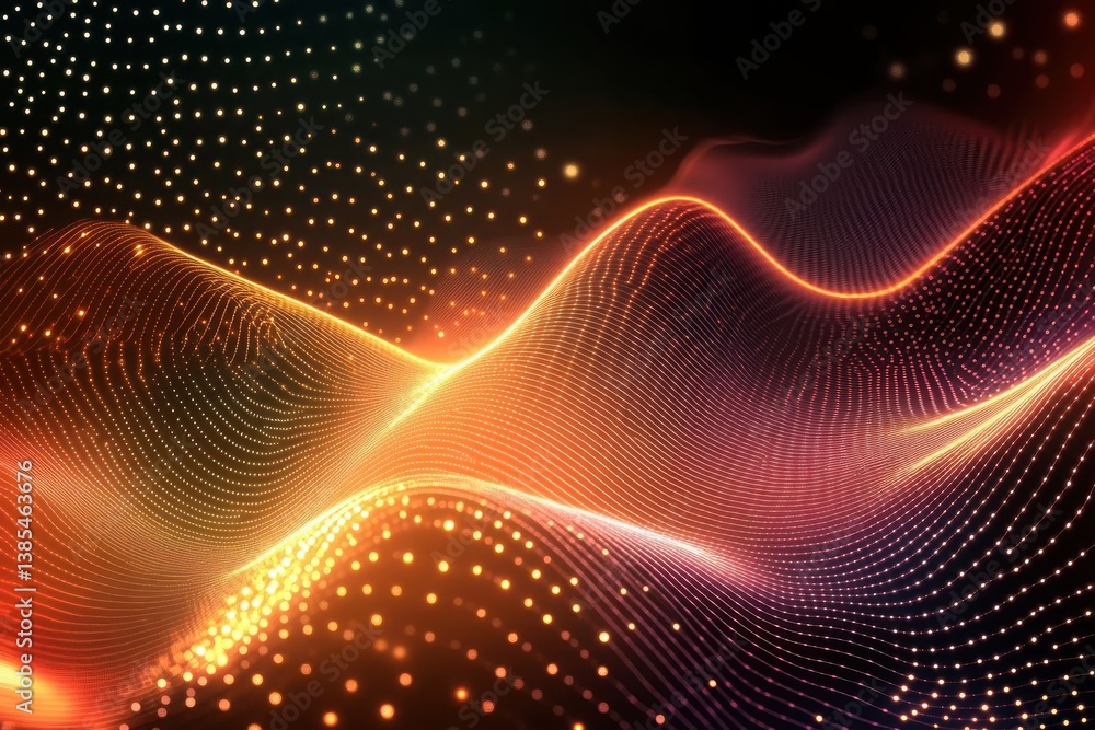 Poster abstract wave patterns in vibrant colors representing sound