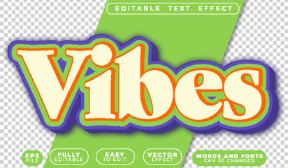 Vibes Vibrant Groovy Fully Editable Vector Text File