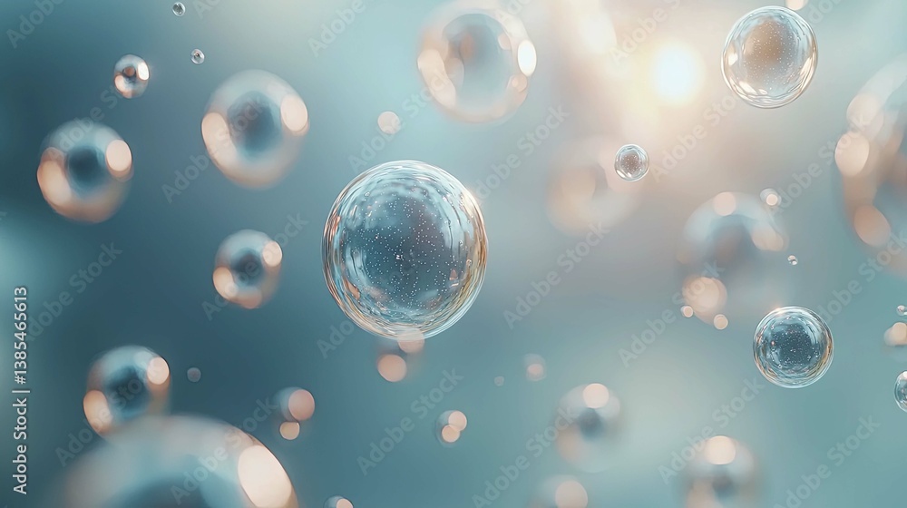 Poster Abstract Bubbles: A Captivating Display of Light and Form in a Close-Up Macro Shot