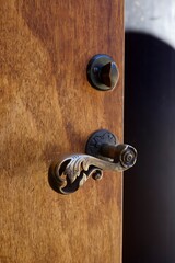 old door with vintage handle